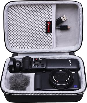 XANAD Travel Case for Sony RX100 VII/ RX100 VI/ RX100 V/ RX100 IV/ RX100 III/Sony ZV-1F / ZV-1 / ZV-1 II Digital Camera with Vlogger Accessory Kit Tripod GP-VPT2 BT and Microphone, Grey