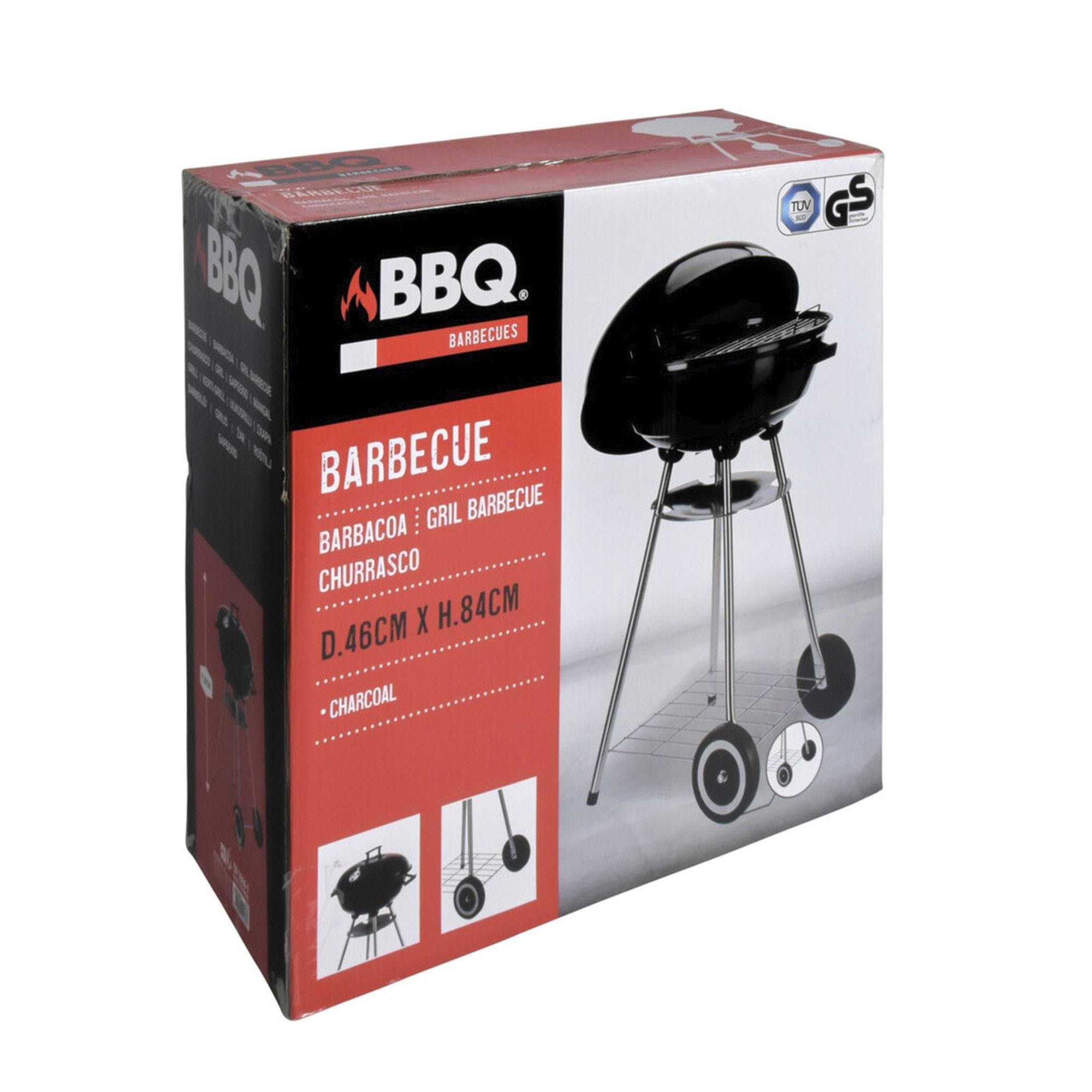 Well Home Barbacoa con ruedas tipo bowl Ø47cm