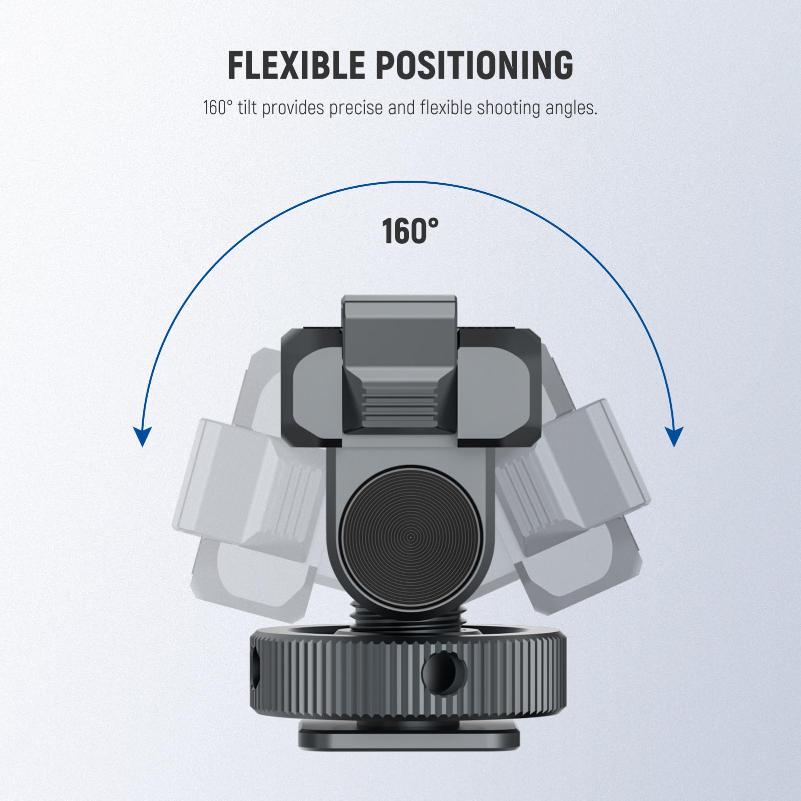 NEEWER Akcesoria do montażu magnetycznego kompatybilne z DJI Osmo Action 5 Pro / 4/3, Quick Release 160° Tilt Action Camera Adapter Mount z zimną stopką, gwint 1/10.2 cm, AC012 ciemnoszary