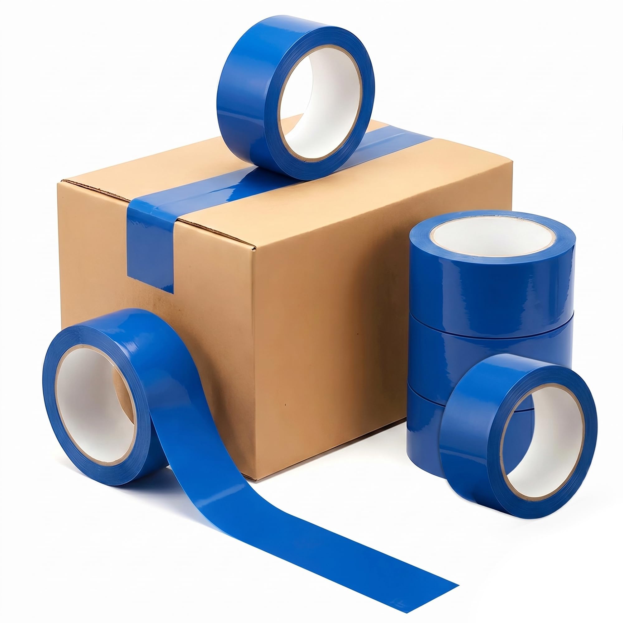 Tezraftaar® 24 x Parcel Packaging Tape Blue Carton Sealing Tape 48mm x 66m Heavy Duty Strong for Box Packing Shipping Warehouse Industrial Office uses