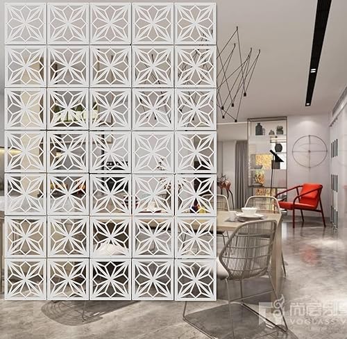 Miniatura 2 de Divisor blanco para colgar habitaciones, 12 piezas de paneles de madera y plástico para bricolaje, divisores de pared para decoración de habitación