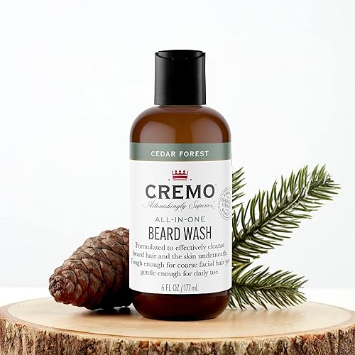 Miniatura 8 de Cremo Cedar Forest - Lavado de barba y cara todo en uno, diseñado específicamente para limpiar el cabello facial grueso, 6 onzas líquidas