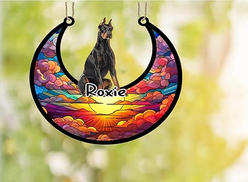 Vista 263 de LOVELYPOD Adorno de Navidad personalizado de perro pastor alemán, atrapasoles conmemorativo, adorno de Navidad de pastor alemán con nombre, pérdida