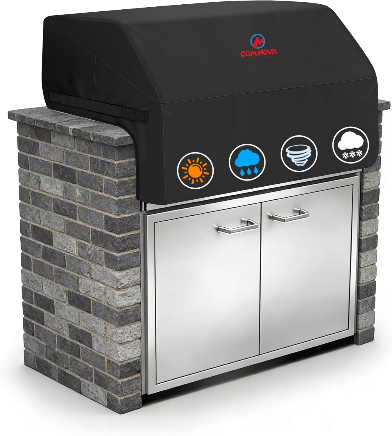 Comnova Built-in Grill Cover 32 Inch - 600D Island BBQ Grill Top Covers Heavy Duty & Waterproof, Premium Built in Barbecue Cover for Char-Broil, Napoleon, Bull, Blaze and More - 32 x 26 x 24 Inch