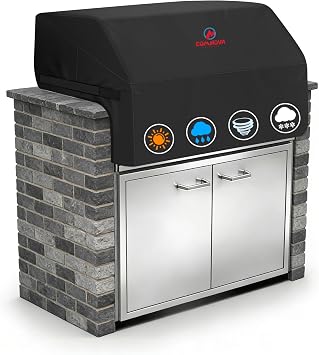Comnova Built-in Grill Cover 32 Inch - 600D Island BBQ Grill Top Covers Heavy Duty & Waterproof, Premium Built in Barbecue Cover for Char-Broil, Napoleon, Bull, Blaze and More - 32 x 26 x 24 Inch