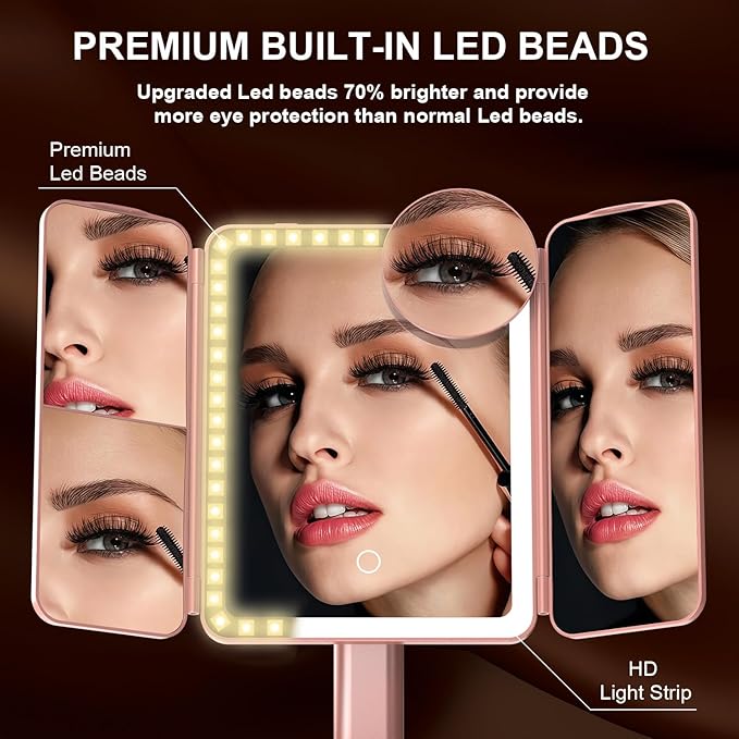 Espejo Maquillaje Aumento 20X/7X/3X 3 Colores Recargable Altura Ajustable miniatura 4