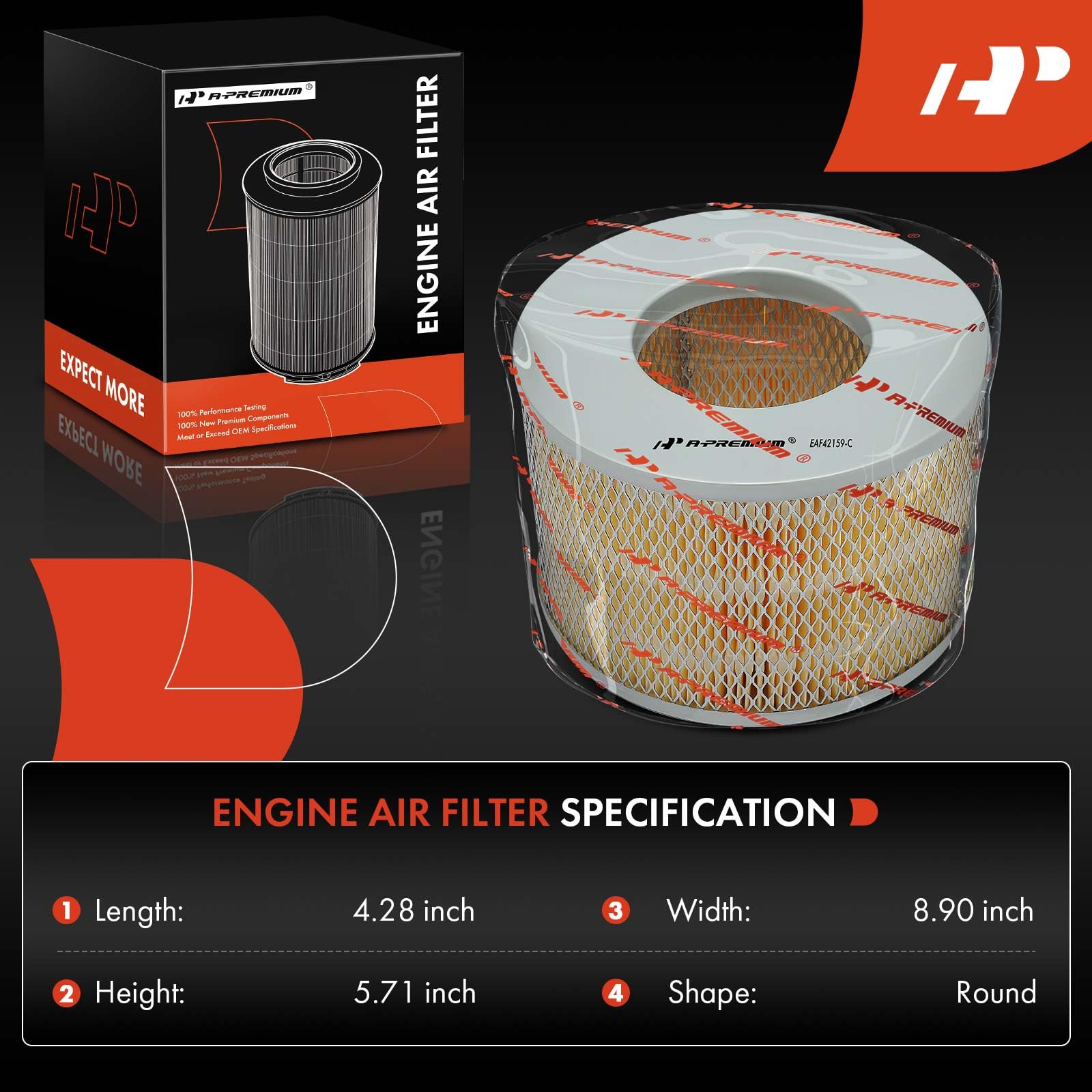 ECOGARD XA3542 Premium Engine Air Filter|Fits 1997-96 Lexus LX450