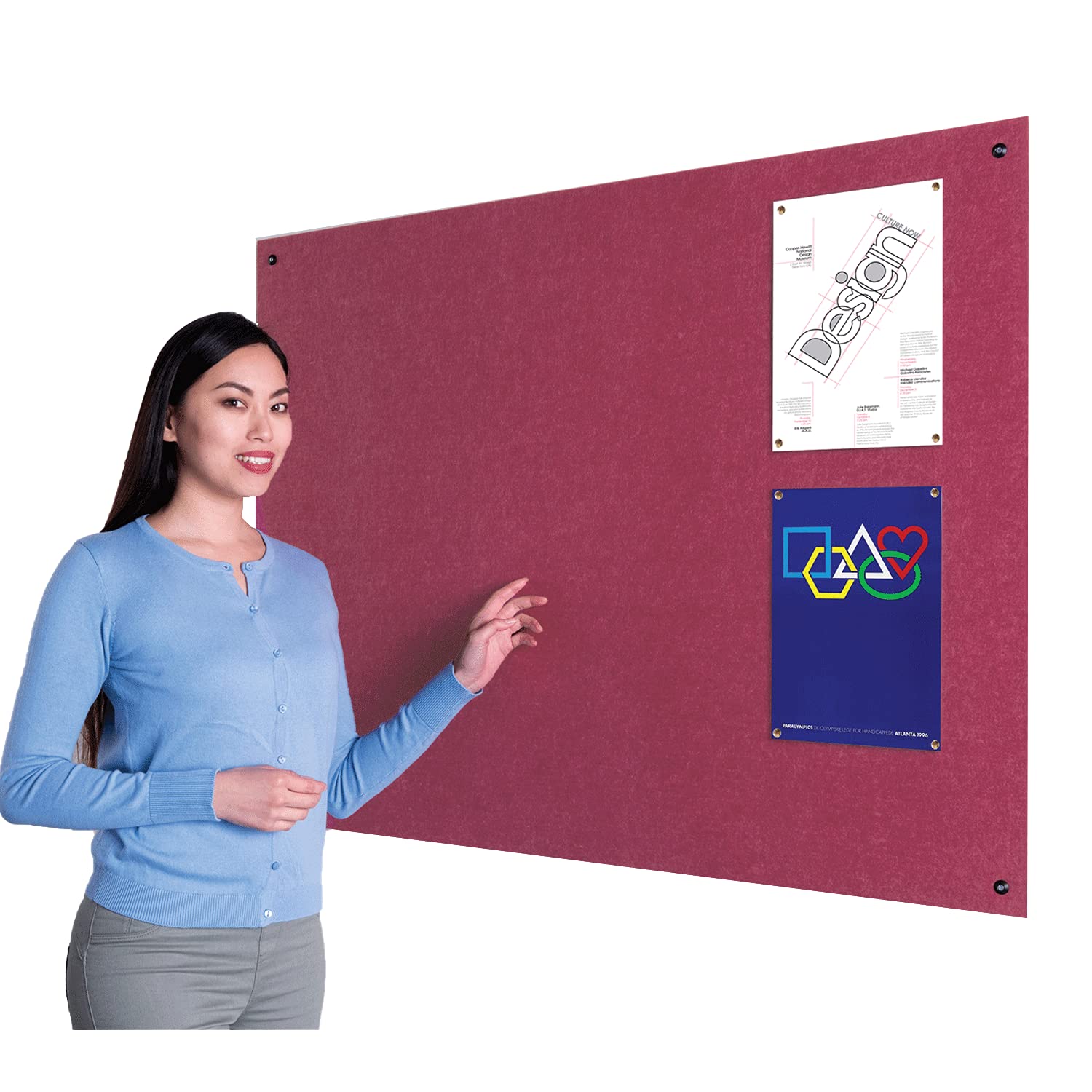 Wonderwall Frameless Raspberry Noticeboard, Fire Retardant Pinboard, 120 x 180 cm, 8 Colours to Choose from - Ideal for Office, School, Housing Associations, Healthcare