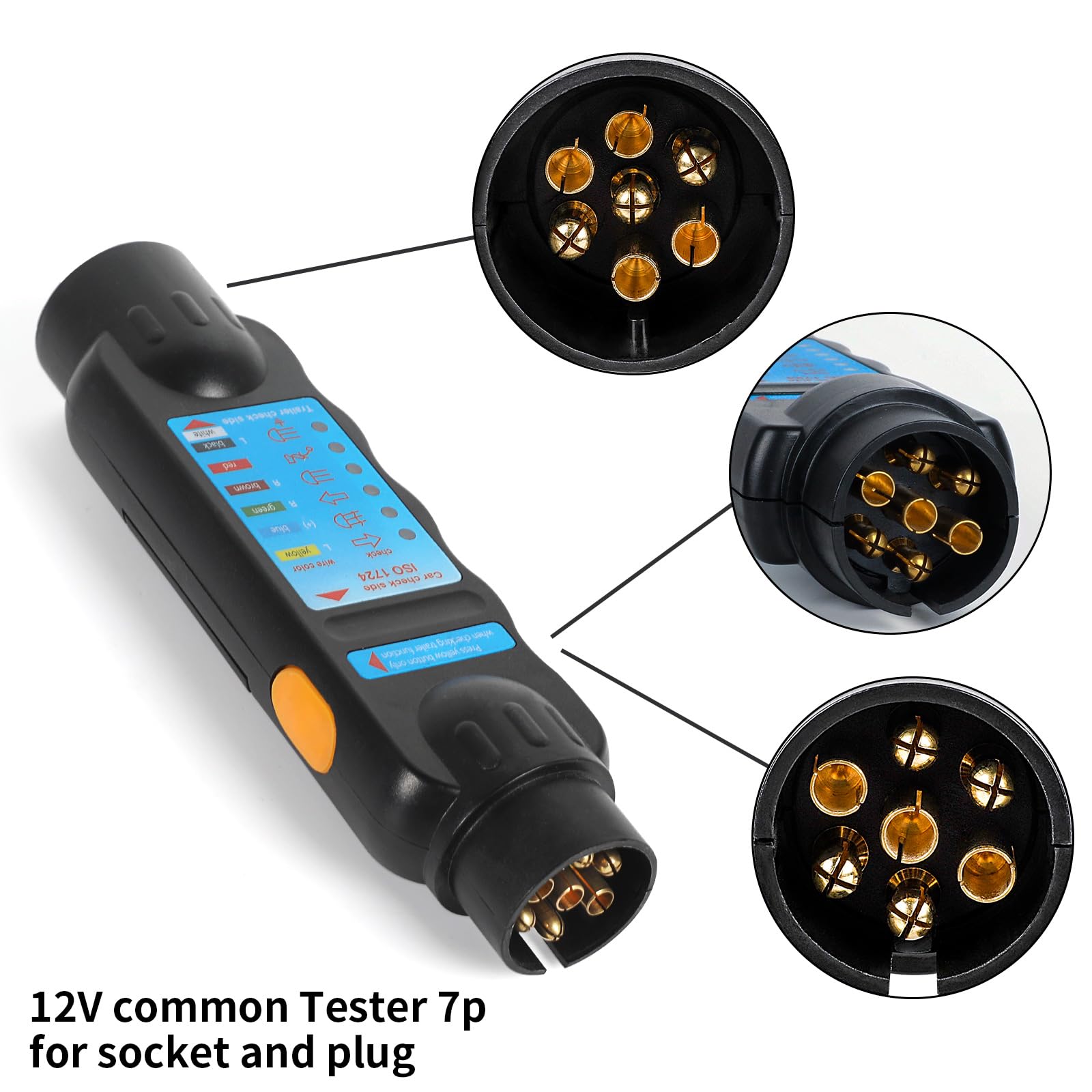 Yuanjoy 7 Pin Trailer Tester, 12v For Diagnosing Trailer Tail Lights, for Motorhomes, Caravans, Golf Carts and Many Other Vehicles - Image 2
