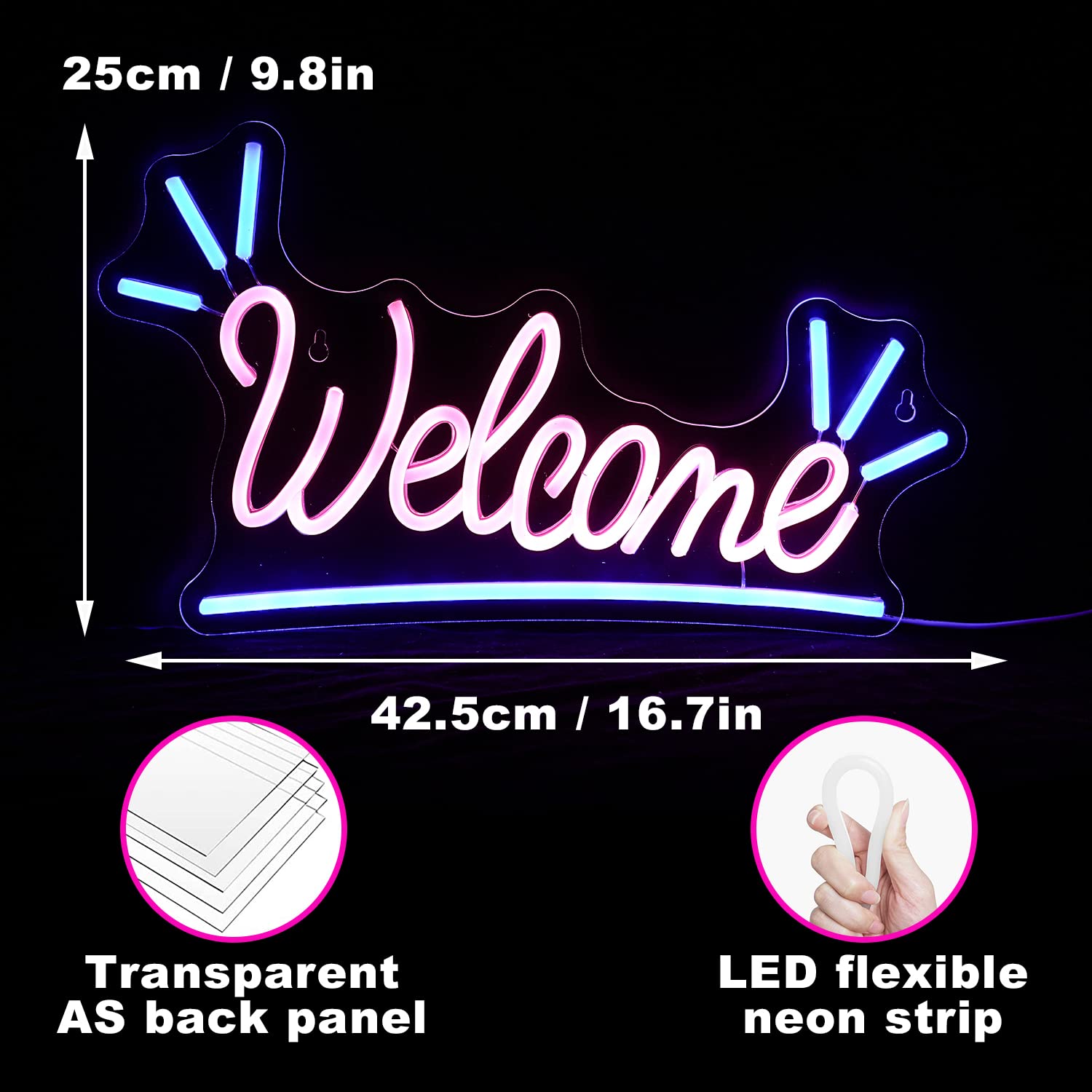 Amazon.co.jp: Welcomeネオンサイン 調光可能 ledネオン看板 USB