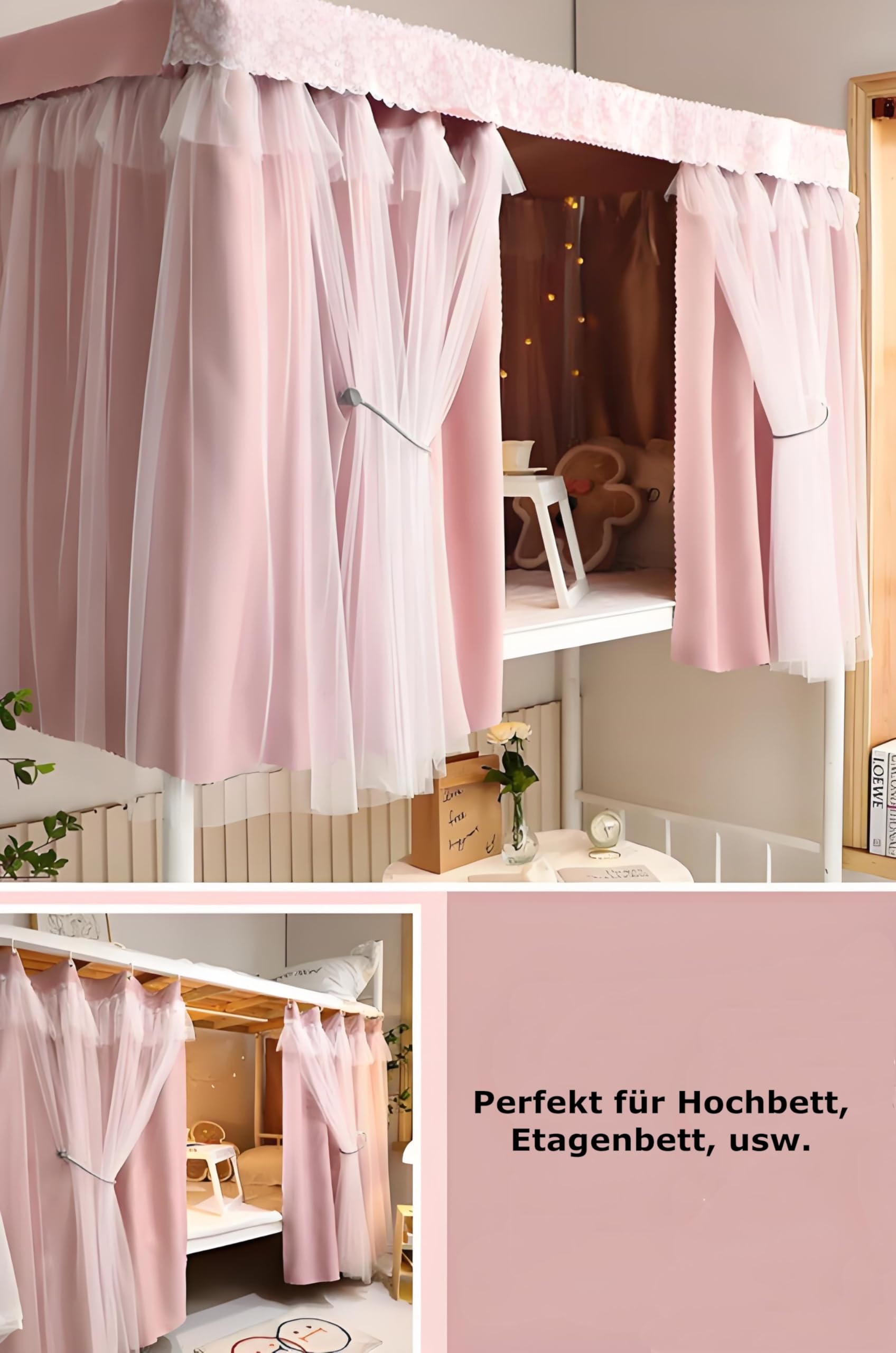 haozaikeji Bettvorhang für Etagenbett Kinder Hochbett Betthimmel Mädchen Jungen Schlafzimmer Dekor