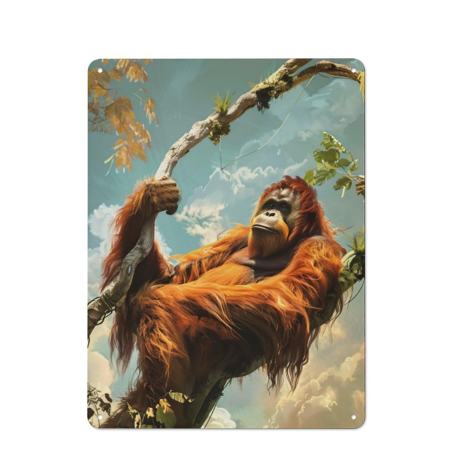 Bistro Style Monkey Tin Wall Sign 40x30cm, Shop Wall Decor for Takeaway, Bar, Kitchen Or Counter Area