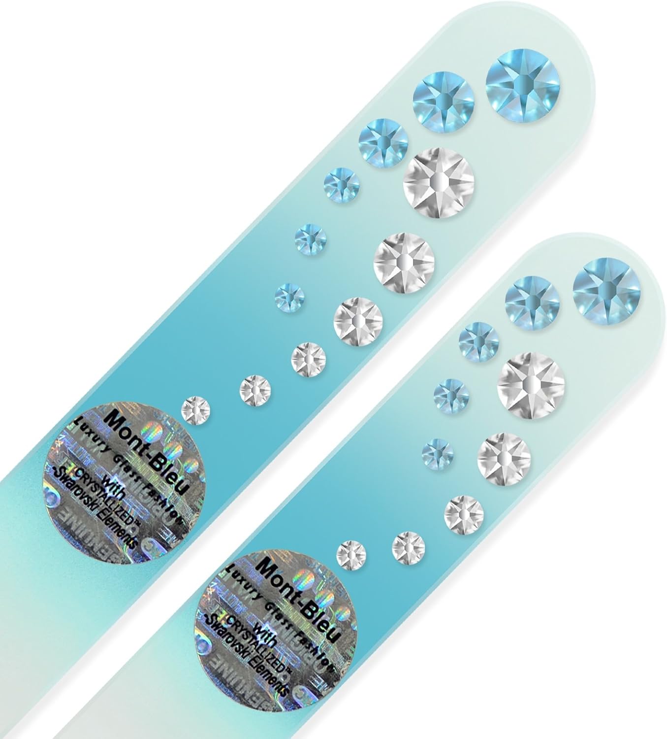 Nail Care Gift Set - Mont Bleu Set of 2 Glass Nail Files Hand Decorated with Crystals - Handmade Gifts - Czech Glass Nail Files Set - Crystal Glass Nail File for Women - Beauty Nail File image 3
