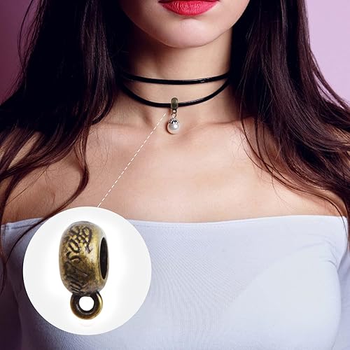 Miniatura 7 de BronaGrand Cuentas de tubo de fianza de oro antiguo de 3.53 oz, cuentas espaciadoras, cuentas tibetanas, dijes para colgar cuentas, enlaces de