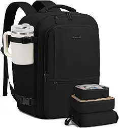 Mochila de viagem para mulheres e homens, mochila de mão grande aprovada por companhias aéreas, itens pessoais, mochilas para laptop, 4 peças