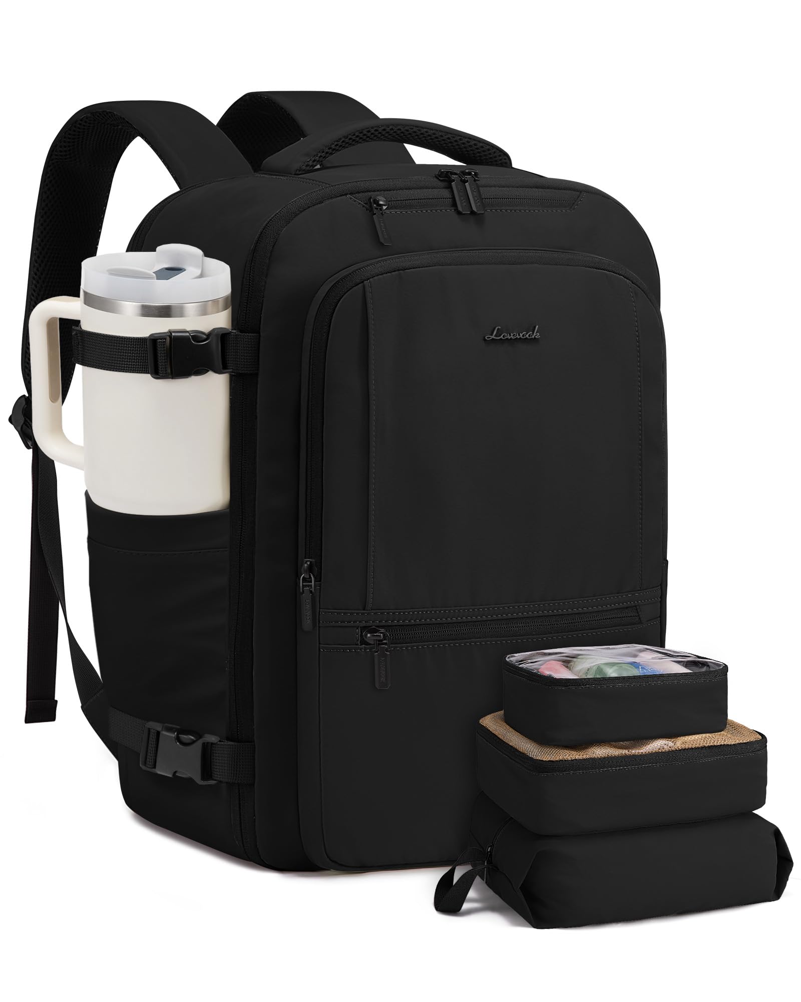 LOVEVOOK Handbagage-rugzak, grote reisrugzak voor heren en dames, kofferrugzak, vliegtuigtas, Travel Backpack Carry On Luggage, reistas koffer Cabin Bag voor reizen, werk, wandelen, beige, 17,3 Zoll