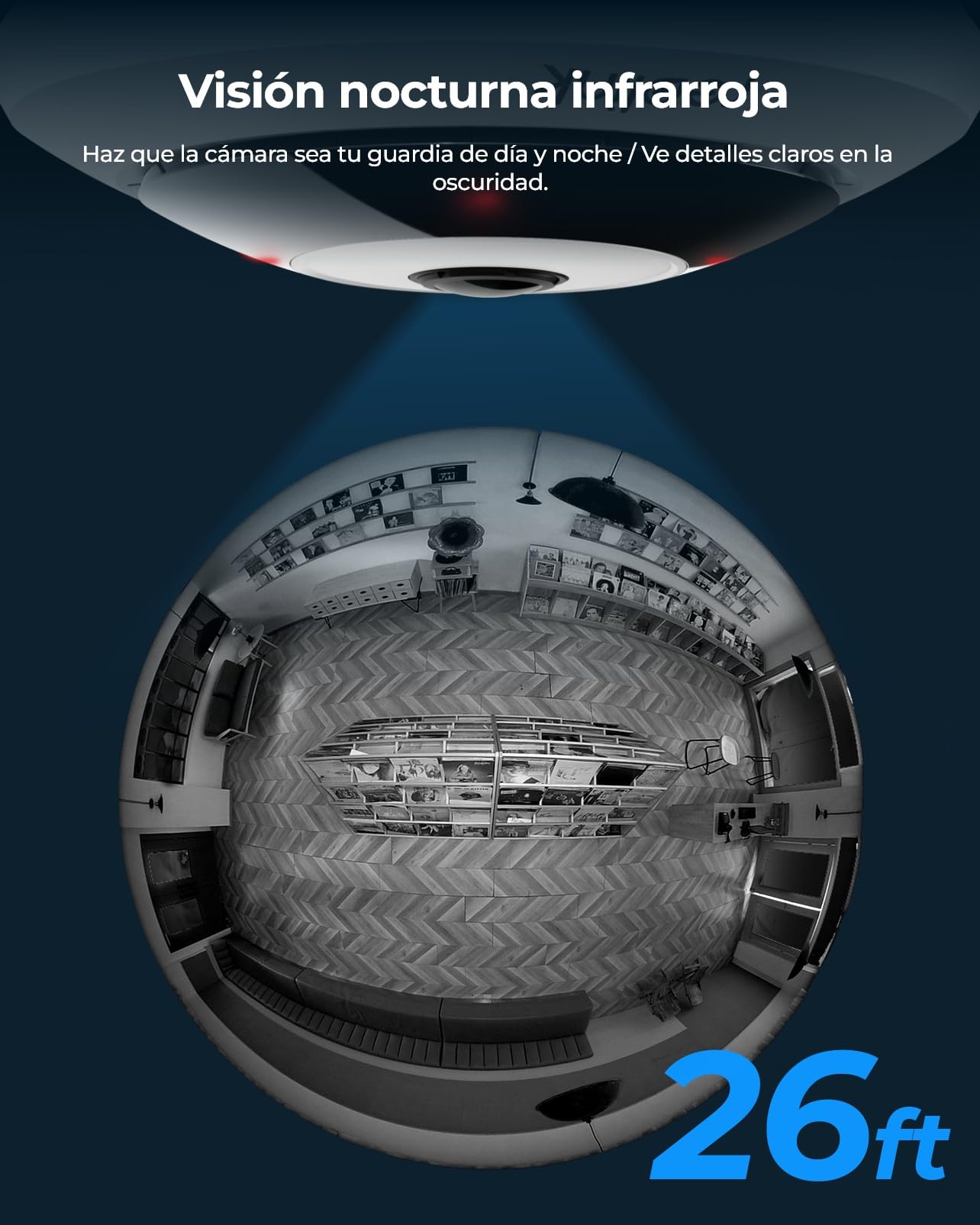 Reolink 6MP Camara IP PoE de Ojo de pez, 360º, HD, Interior, FE-P Blanco | Seguridad Camara hogar/Oficina, detección Personas, comunicación bidireccional, instalación Flexible, múltiples Vistas
