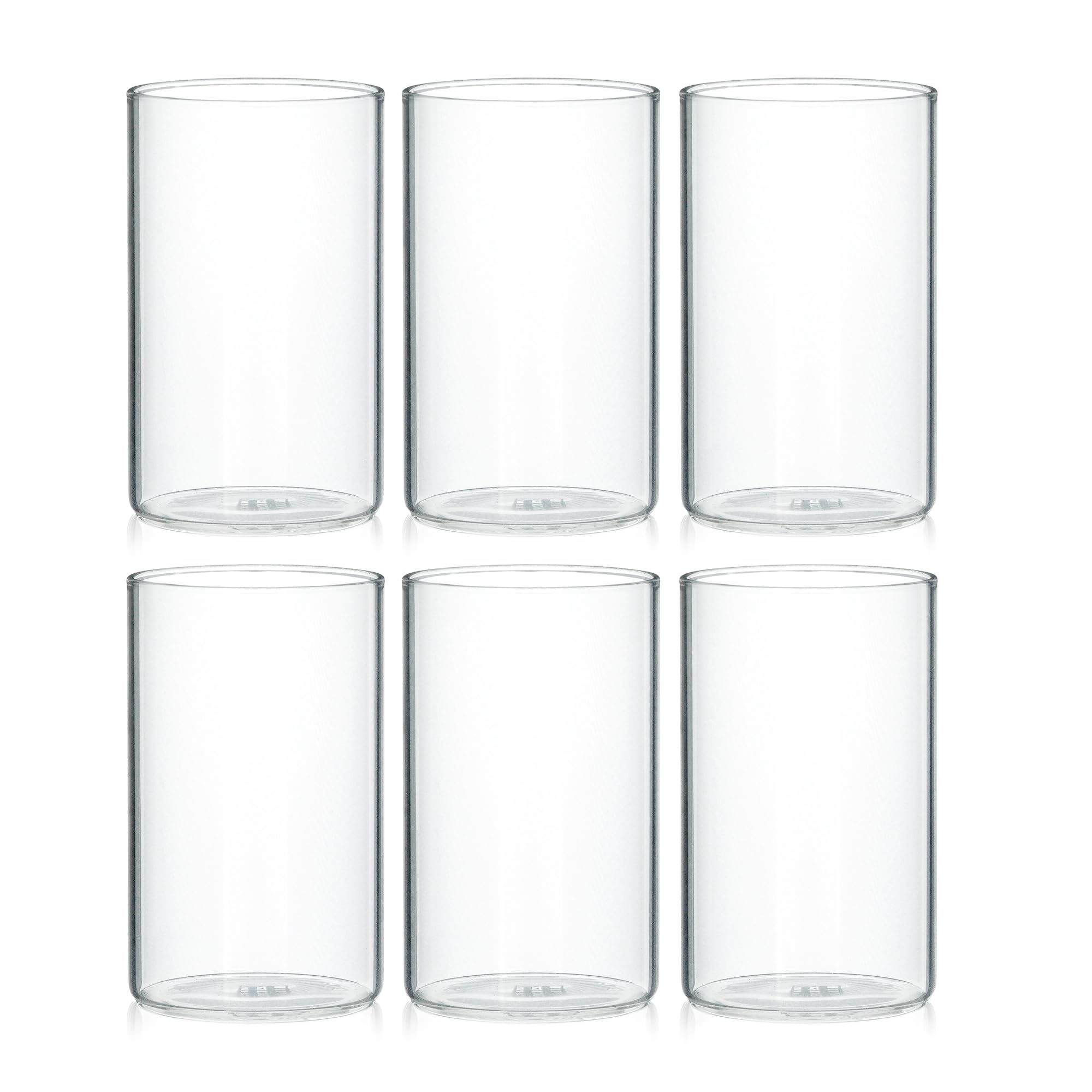 Buy TRU'S Borosilicate Water Glass 350 ml - Set of 6 Transparent ...