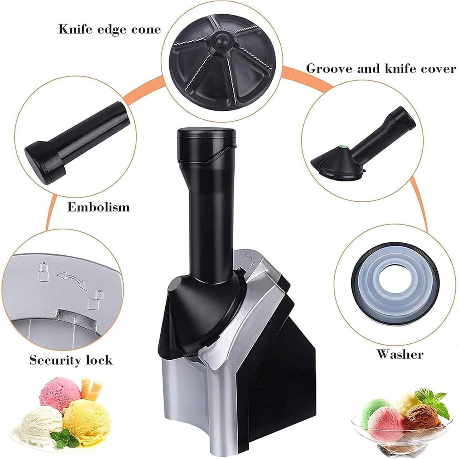 Soft Serve Maker per dessert surgelati senza latticini, soft serve alla frutta, sorbetto e frozen yogurt