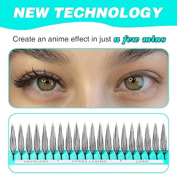 VAVALASH Premade Anime Chunk Lash Extensions,Comic Spire Lashes 0.07 C/D Curl, Matte Black Manga Lash Look Eyelash Extensions,Professional Salon Use Premade Spire Lashes(0.07-C-8-15mm)