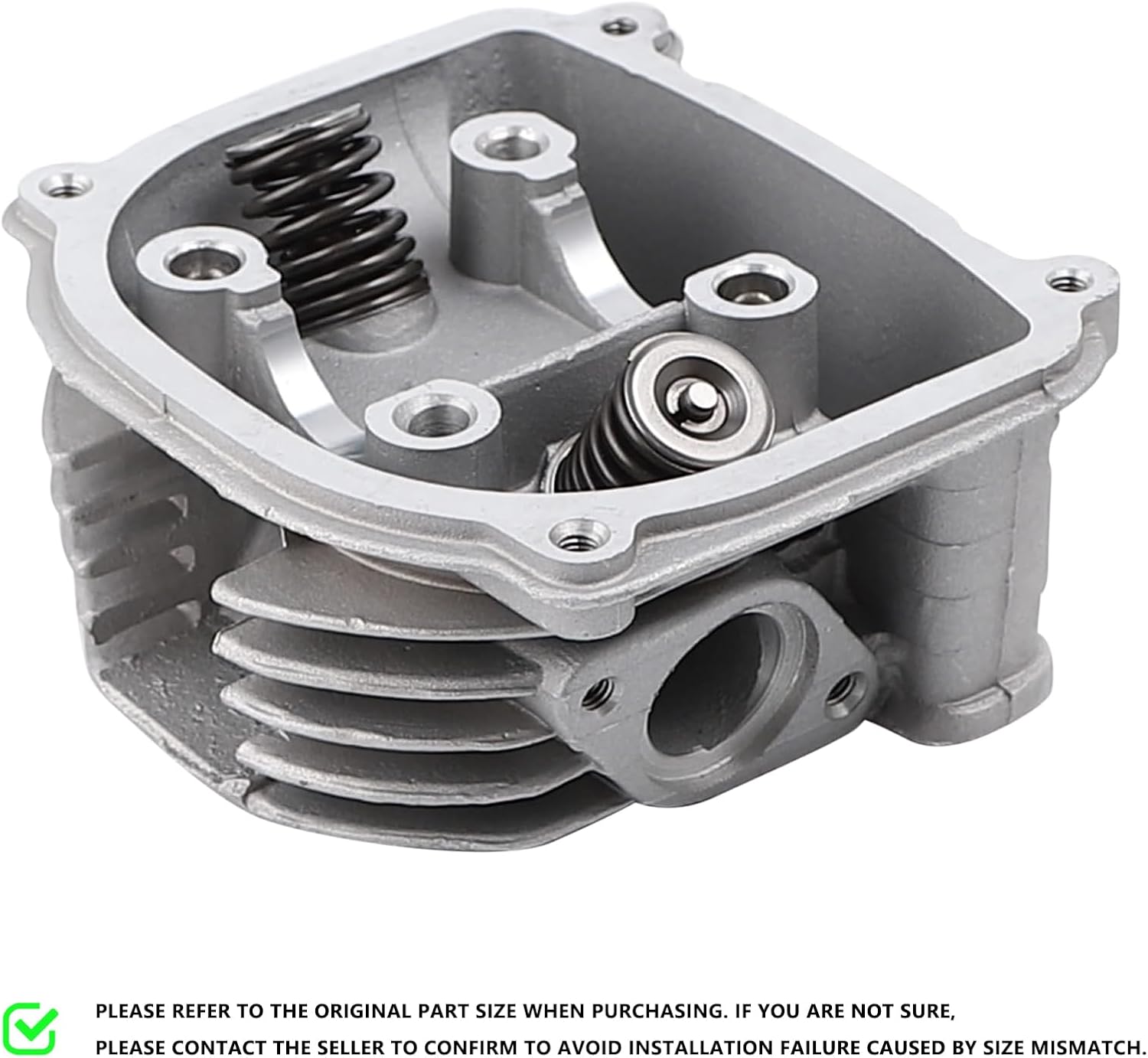 Mokuo GY6 57.4mm/2.26" Cylinder Head Assy with 64mm Valves Set in Aluminum Alloy Material,Fit for Chinese Scooter Mopeds ATV Go Kart GY6 4-stroke 1505cc 152QMI 157QMJ Engine,Non EGR Type