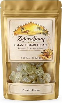 Green Hojari Frankincense Resin - Omani Boswellia Sacra Luban - Premium 100% Natural Luban from Salalah Dhofar Oman 1 oz - ZaforaSouq