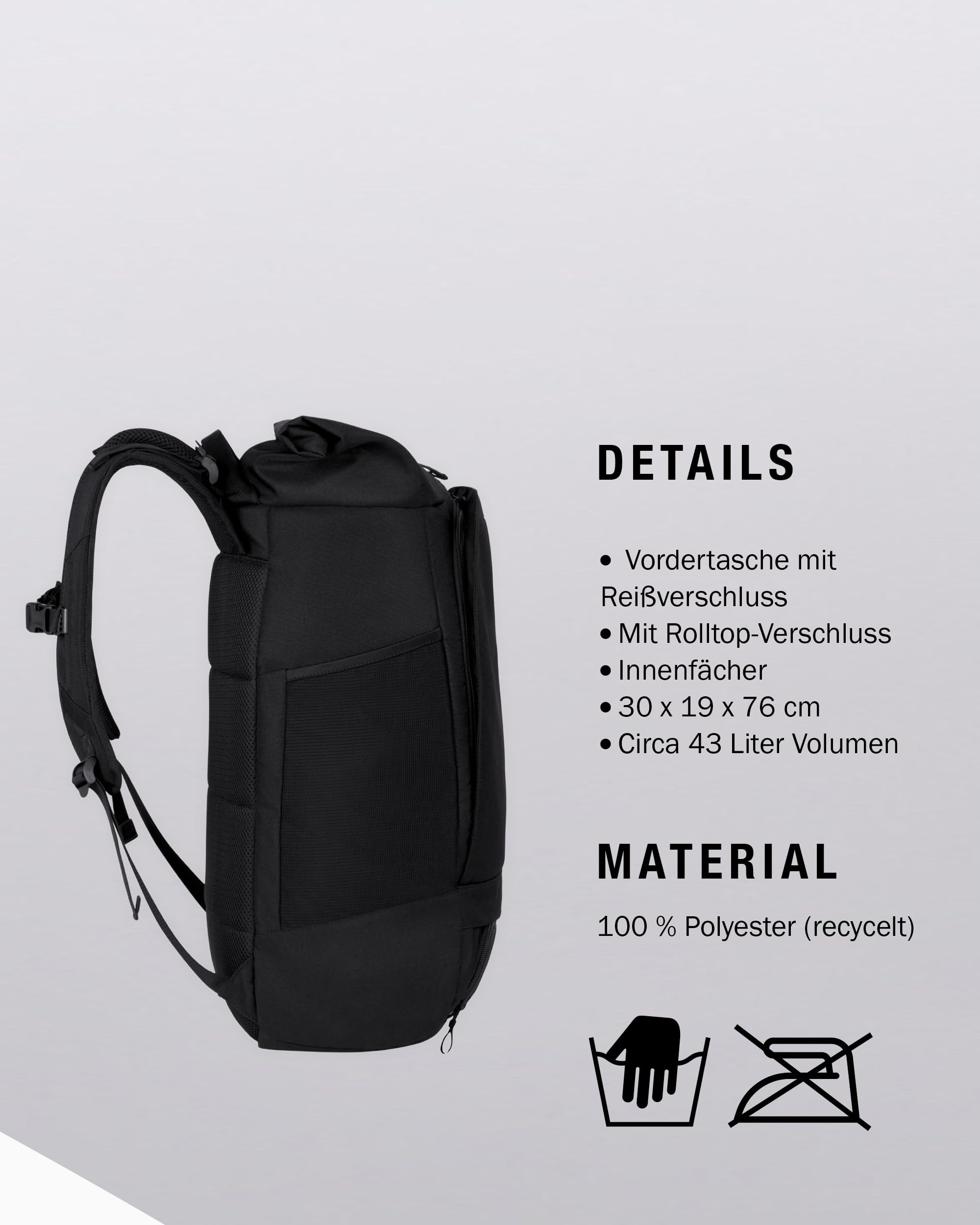 JAKO Rucksack Matchday – Vielseitiger Laptop Rucksack mit geräumigem Hauptfach und Bodenfach, praktisch für Alltag, Arbeit und Reisen, 100% recyceltes Polyester