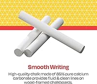 Vista 2 de School Smart Pizarra sin polvo - Paquete de 12 - Blanco - 084832