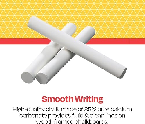 Miniatura 2 de School Smart Pizarra sin polvo - Paquete de 12 - Blanco - 084832