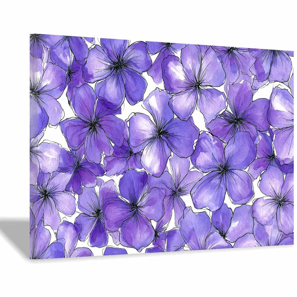 Hoqiu Multicolor Plant Poster Lavender Floral Sketch Modern Canvas Wall Art, Decorative Paintings, Canvas Painting Wall Art For Home Decor.(Multicolor)-70X100cm Framed