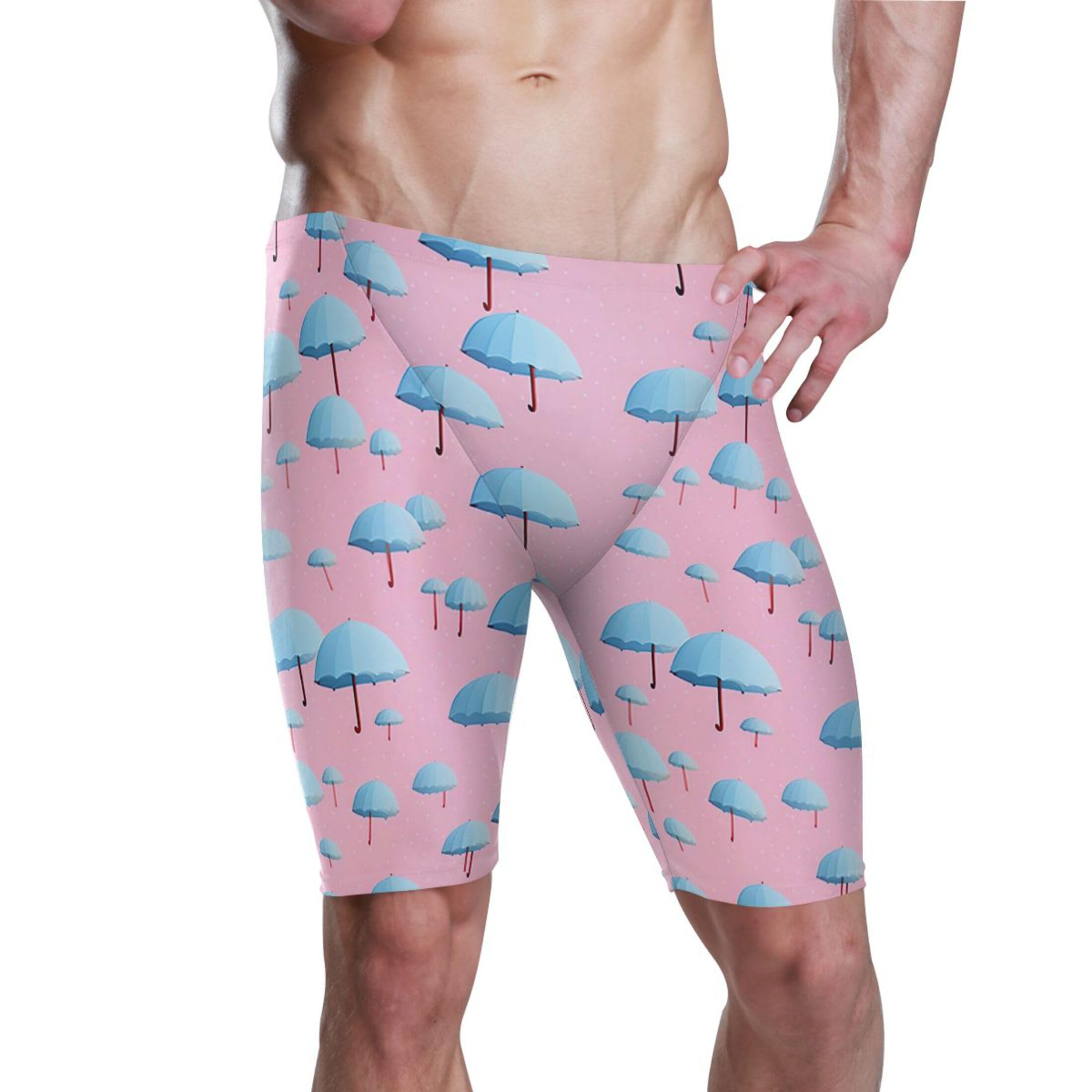 UMIRIKO Umbrella Pink Swim Jammers Swimsuit for Men B0402440