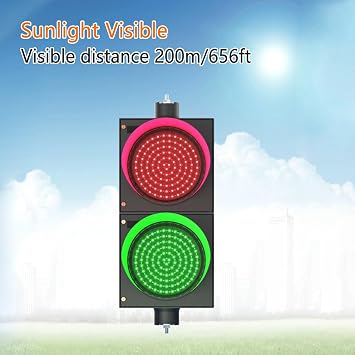 LED Traffic Stop Light with Remote Control, Red/Green Stop and Go Light, Industrial Loading Dock Bay Light, Rain and Sun Protection, Plug and Play, for Road, Shopping Mall, Toll Station(1000m/3821ft)
