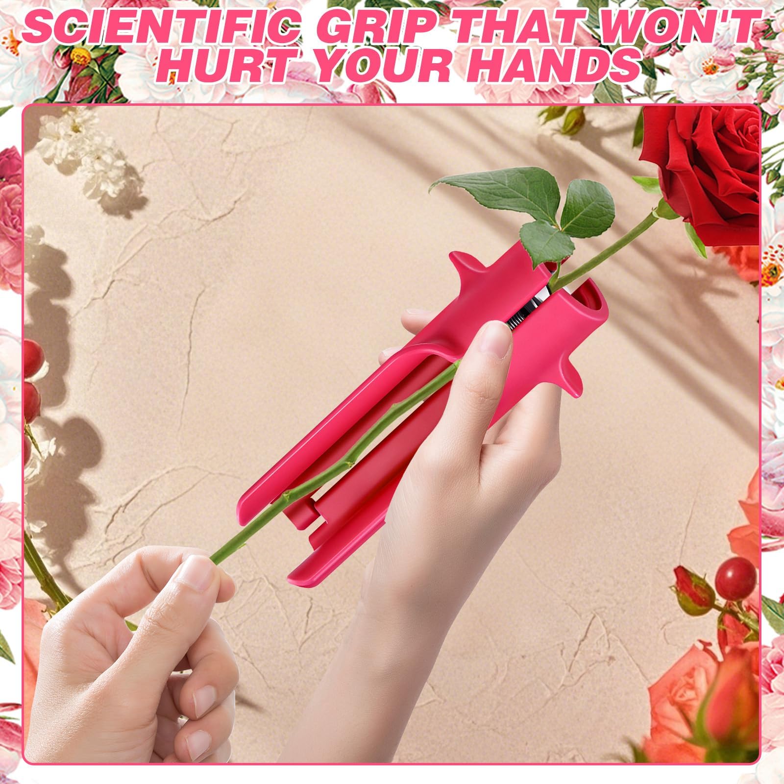 Rose Stem Thorn Stripper Tool Thorn Remover Leaf Stripper Tool, Flower Cleaner Cutter Rose Red - Image 4