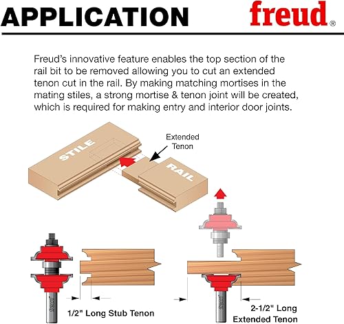 Miniatura 5 de Broca encaminadora Freud 99–001 1/2-pulgadas a 1–1/4 pulgadas con vástago 1/2 pulgada