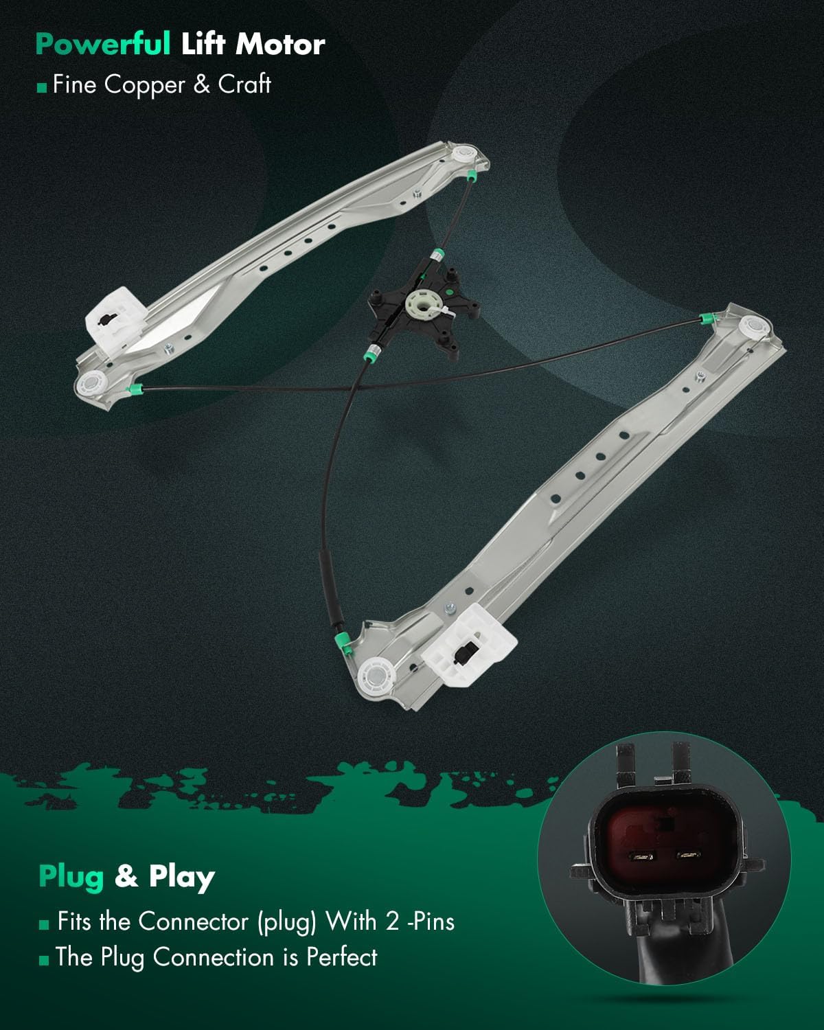 SCITOO Front Left Driver Side Power Window Regulator with Motor Replacement for 2008-2016 for Chrysler Town & Country,2008-2020 for Dodge Grand Caravan,2012-2015 for Ram C/V,Replace 751-302