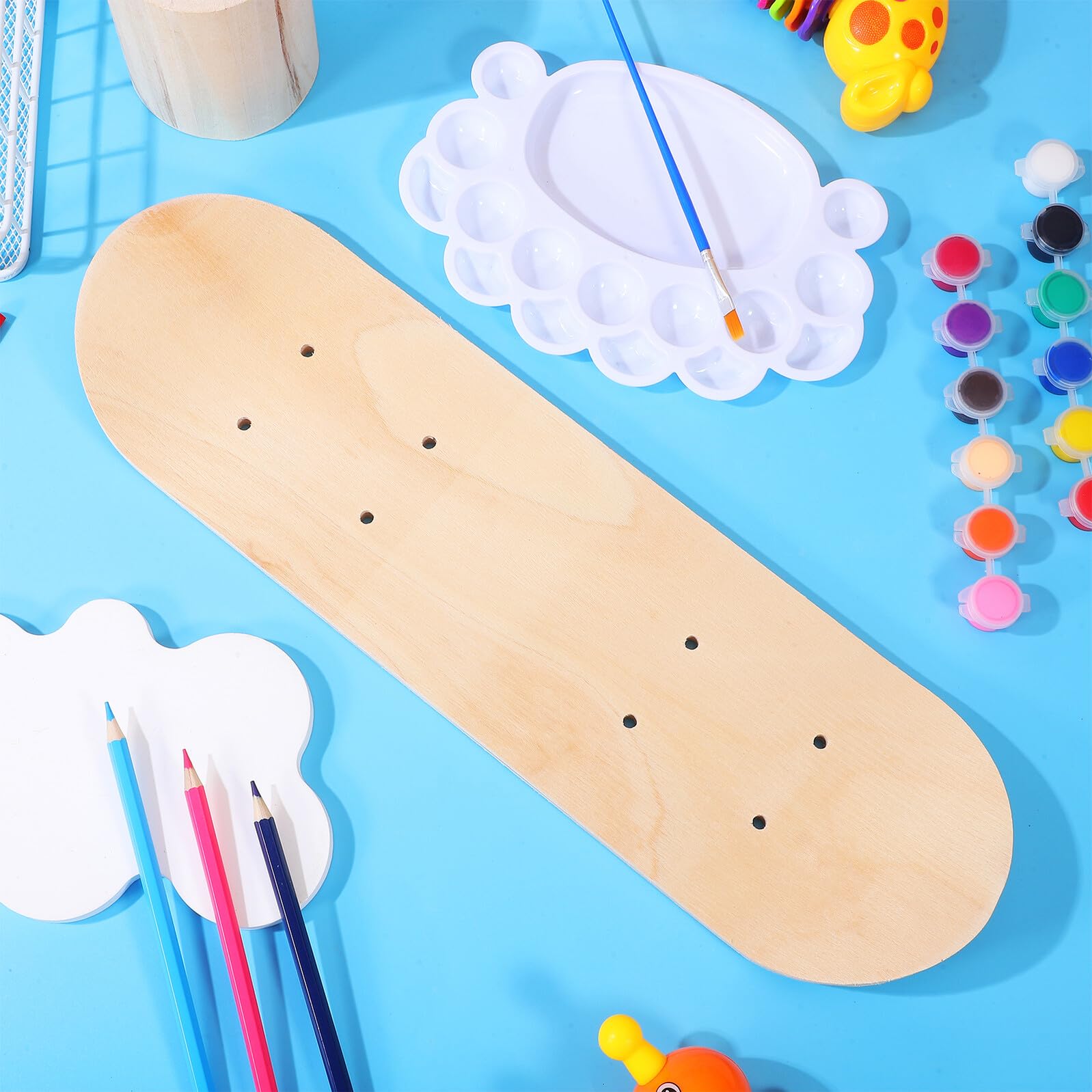Mikinona Tabla de Skate DIY en Blanco, Patineta Doble Cara de 43 Cm de Madera de Arce de 7 Capas, Material para Pintar y Decorar, Tabla Skate para Principiantes y Grafiti — view 4
