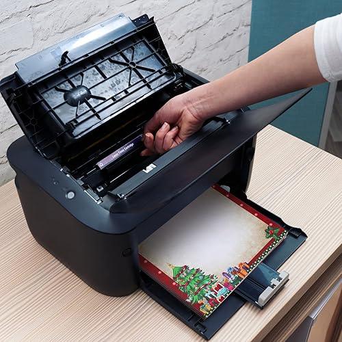 Miniatura 7 de 48 hojas de papel estacionario de Navidad de 8.5 x 11 pulgadas, papel de impresora de papel de carta de Navidad, papel de escritura de vacaciones