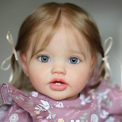 Miniatura 5 de iCradle Muñeca de bebé realista Reborn de 24 pulgadas, 24.0 in, adorable muñeca de vinilo de silicona, muñeca de bebé recién nacida, regalo para