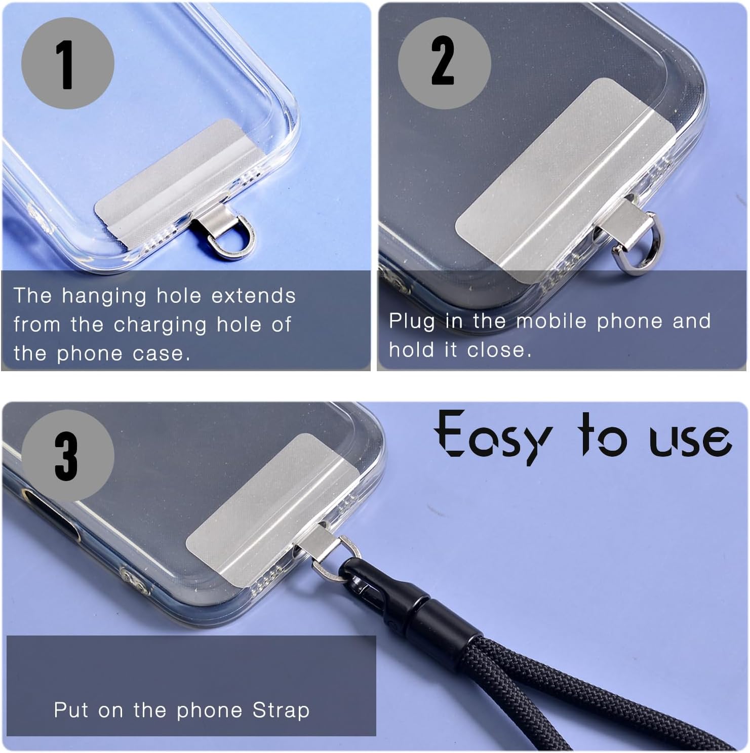 20 Pack Phone Tether Tab for Lanyard & Strap, Stainless Steel, Heavy Duty, 0.3mm Ultra Thin, Waterproof, No Tarnish - Image 5