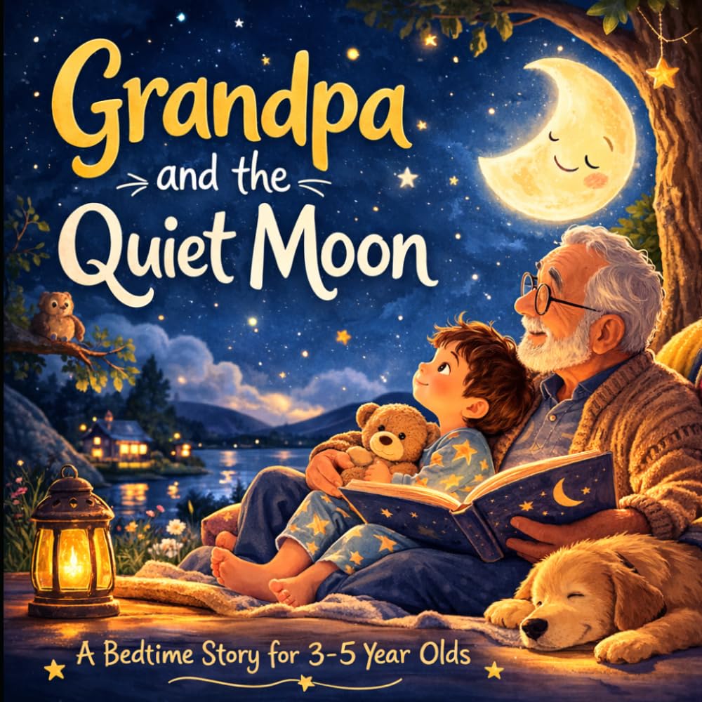 Grandpa and the Quiet Moon: Bedtime story for 3-5 age toddler