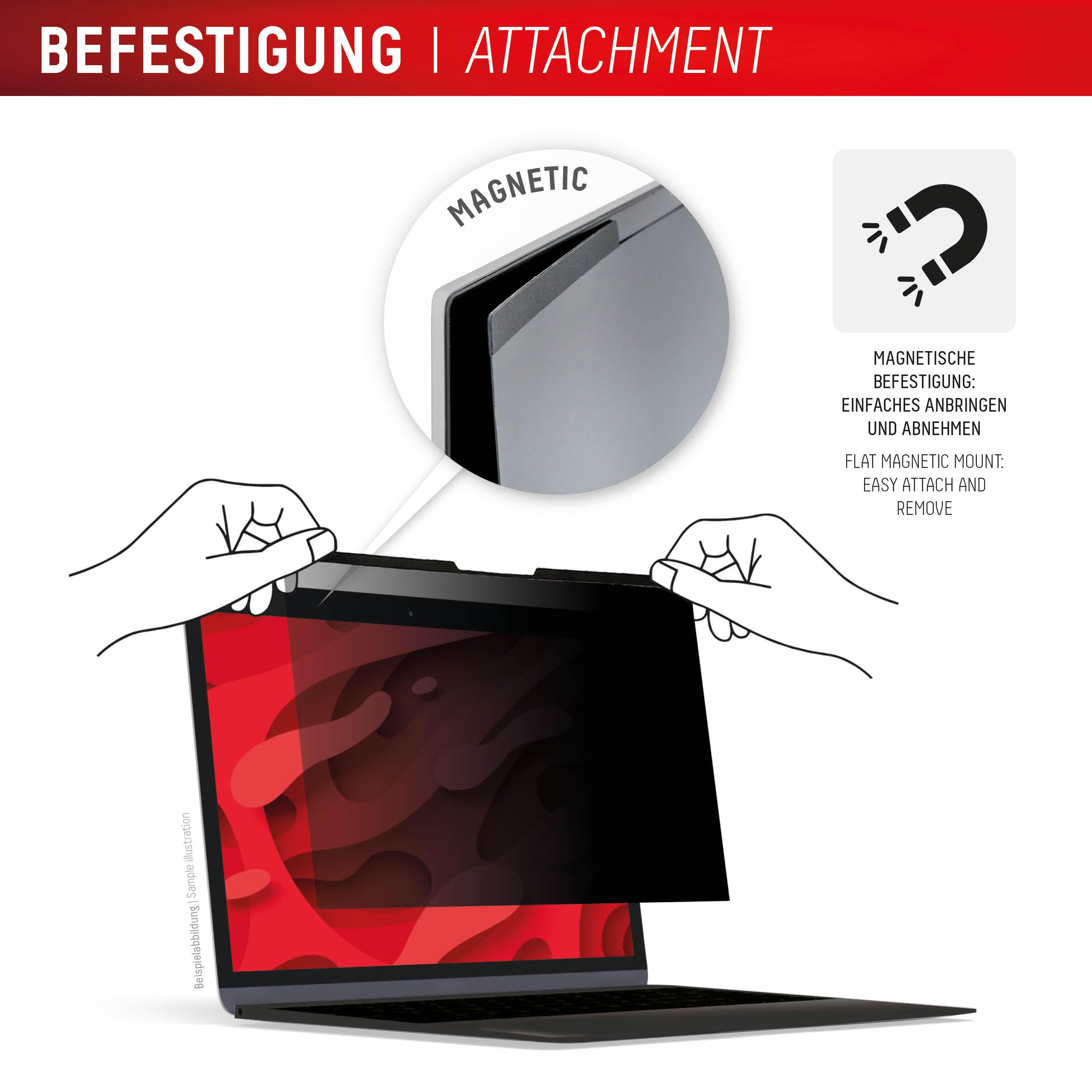 Displex Privacy Safe - Filtro de privacidad magnético de 2 vías para MacBook Neo de 13 pulgadas, fijación magnética, extraíble, antirreflejos y protector de pantalla brillante