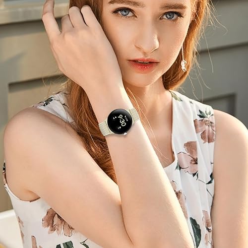 Miniatura 5 de Eiavike Bandas trenzadas con cierre magnético compatibles con Google Pixel WatchPixel Watch 2, correas elásticas ajustables de nailon elásticas para
