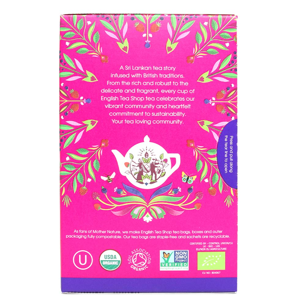 English Tea Shop Organic Super Berries - 20 Tea Bag Sachets, 40g (Pack Of 6)