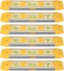 6 Pack 9 Inch Magnetic Torpedo Level with 45, 90, 180 Degree Bubbles, Plastic Shell Shock Resistant Torpedo Level, Yellow Spirit Level Measuring Tool