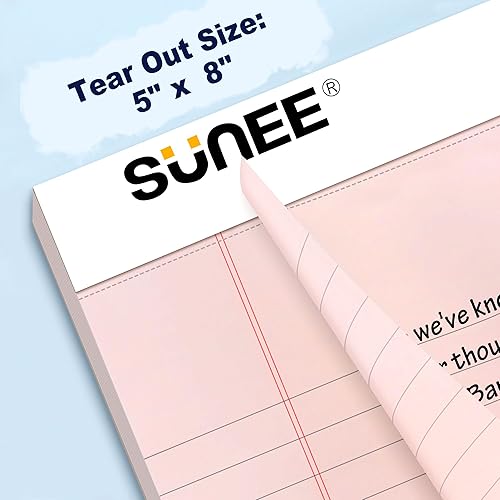 Miniatura 4 de SUNEE Bloc de notas de escritura con rayas estrechas de 5 x 8 pulgadas para suministros de oficina, bloc de notas de listas de tareas de 5 x 8