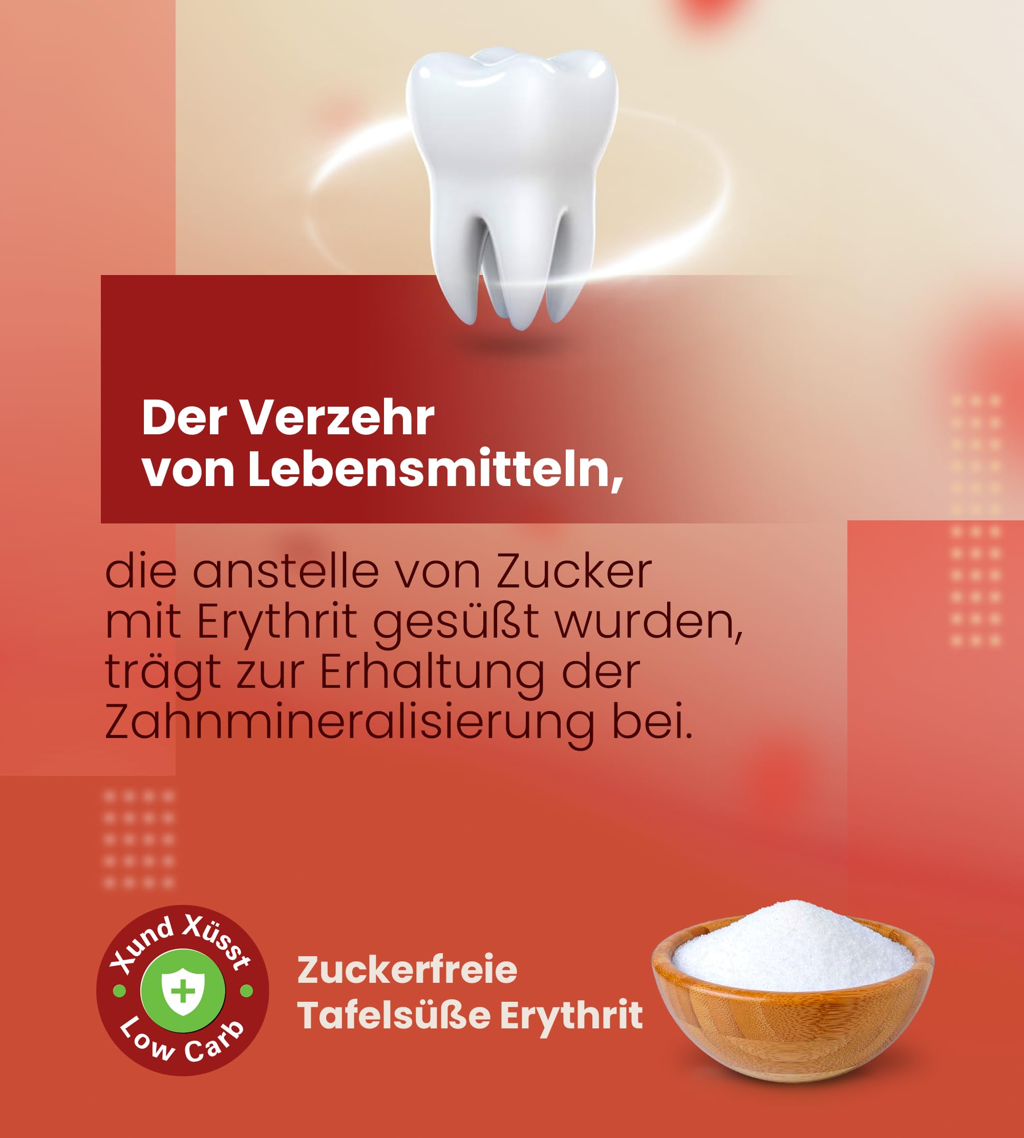 20kg Erythrit | 20 x 1kg Standbeutel | zuckerfreie Tafelsüße | 0 Kalorien | vegan | 70% Süßkraft von Zucker | ohne Gentechnik