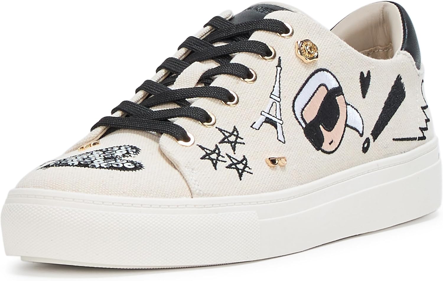Karl Lagerfeld Womens Cate Ikonic Lace-up Sneaker