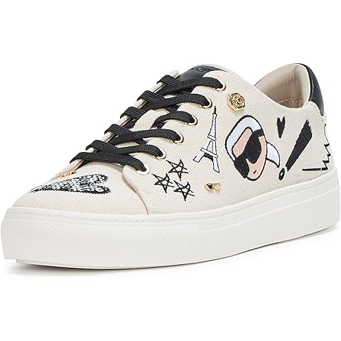 Karl Lagerfeld Womens Cate Ikonic Lace-up Sneaker