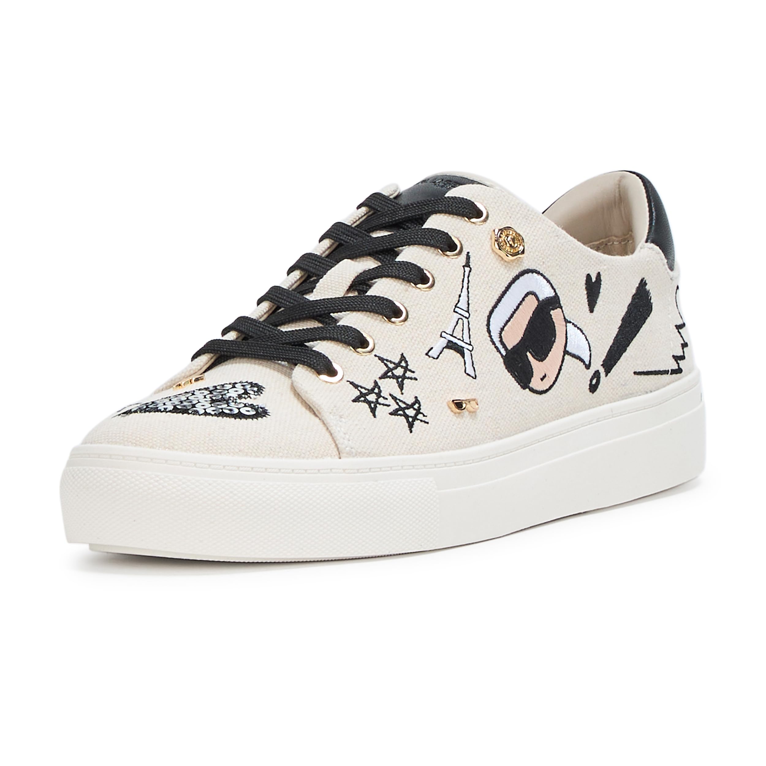 Karl Lagerfeld Womens Cate Ikonic Lace-up Sneaker