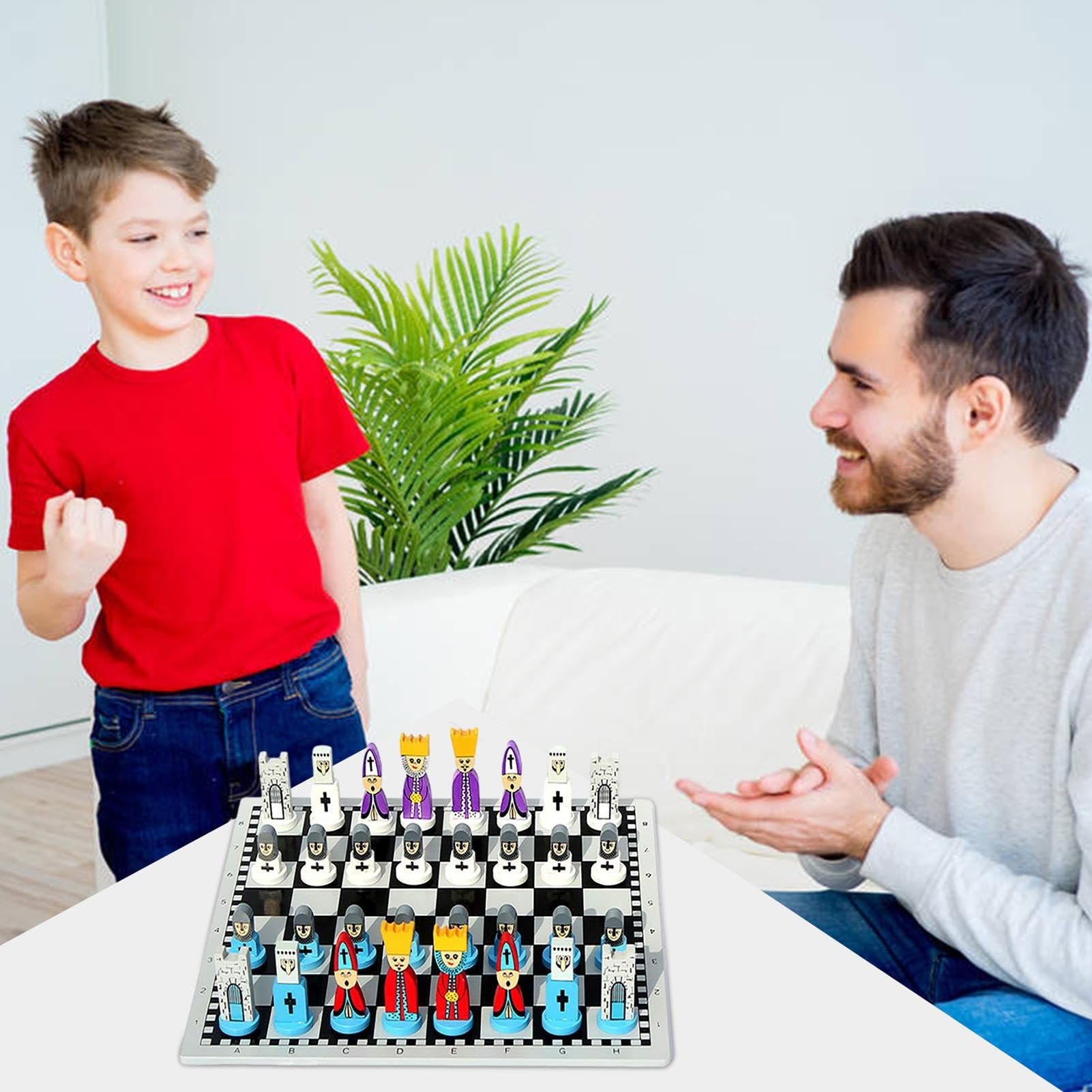 Scacchi Legno - Giocattolo Educativo Bambino, Attività Interattiva